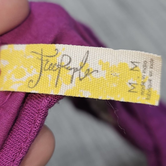 Free People Womens Size M Emma Austin Purple Embroidered Long Sleeve Mini Dress - Picture 9 of 16